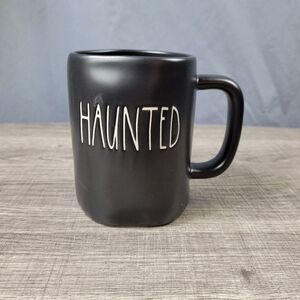 Rae‎ Dunn Artisan Collection Black Ceramic Farmhouse Haunted Halloween Mug